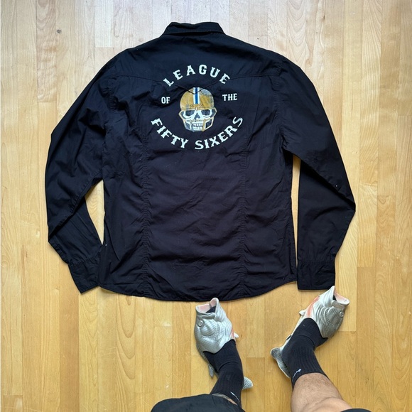 Vintage True Religion Back Big Print Western Shirt Longsleeve Pearl Snap XXL - Picture 2 of 9